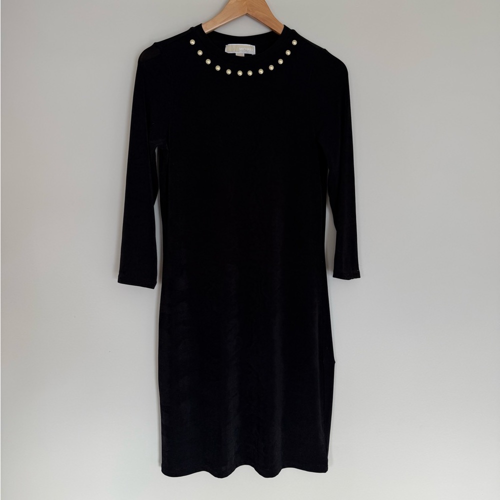 Michael Kors Black Dress with Gold Tone Stud Details